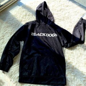 MEN’S BLACK BADGER SPORT BLACKDOGS PULLOVER HOODIE with pouch Sz S…